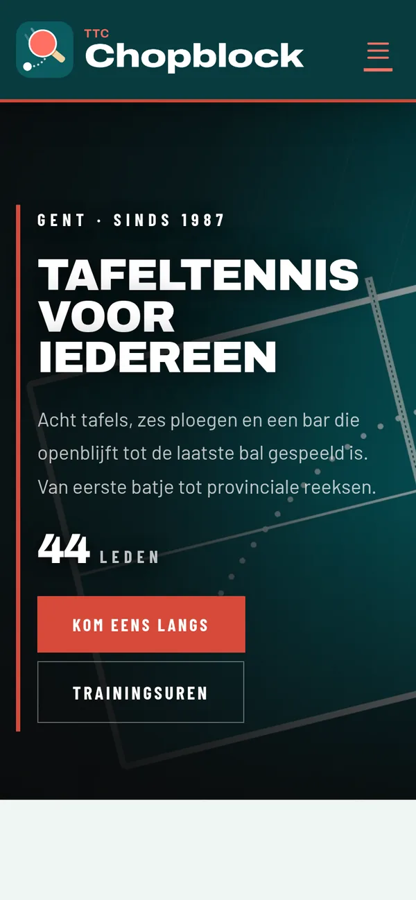 Dezelfde homepagina op een telefoon.